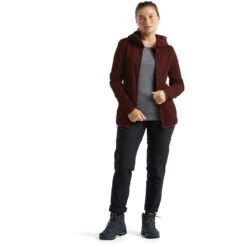 Icebreaker Women's RealFleece Merino Elemental Long Sleeve Zip Hood Jacket -Deals Salomon Store 105068064 3