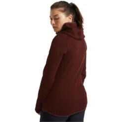 Icebreaker Women's RealFleece Merino Elemental Long Sleeve Zip Hood Jacket -Deals Salomon Store 105068064 5