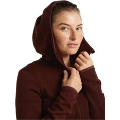 Icebreaker Women's RealFleece Merino Elemental Long Sleeve Zip Hood Jacket -Deals Salomon Store 105068064 6