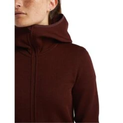 Icebreaker Women's RealFleece Merino Elemental Long Sleeve Zip Hood Jacket -Deals Salomon Store 105068064 7