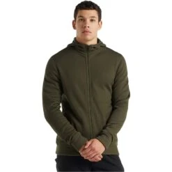 Icebreaker Men's RealFleece Merino Elemental Long Sleeve Zip Hood Jacket 20 Icebreaker Men's RealFleece Merino Elemental Long Sleeve Zip Hood Jacket -Deals Salomon Store icebreaker men s elemental long sleeve zip hood 104490 loden
